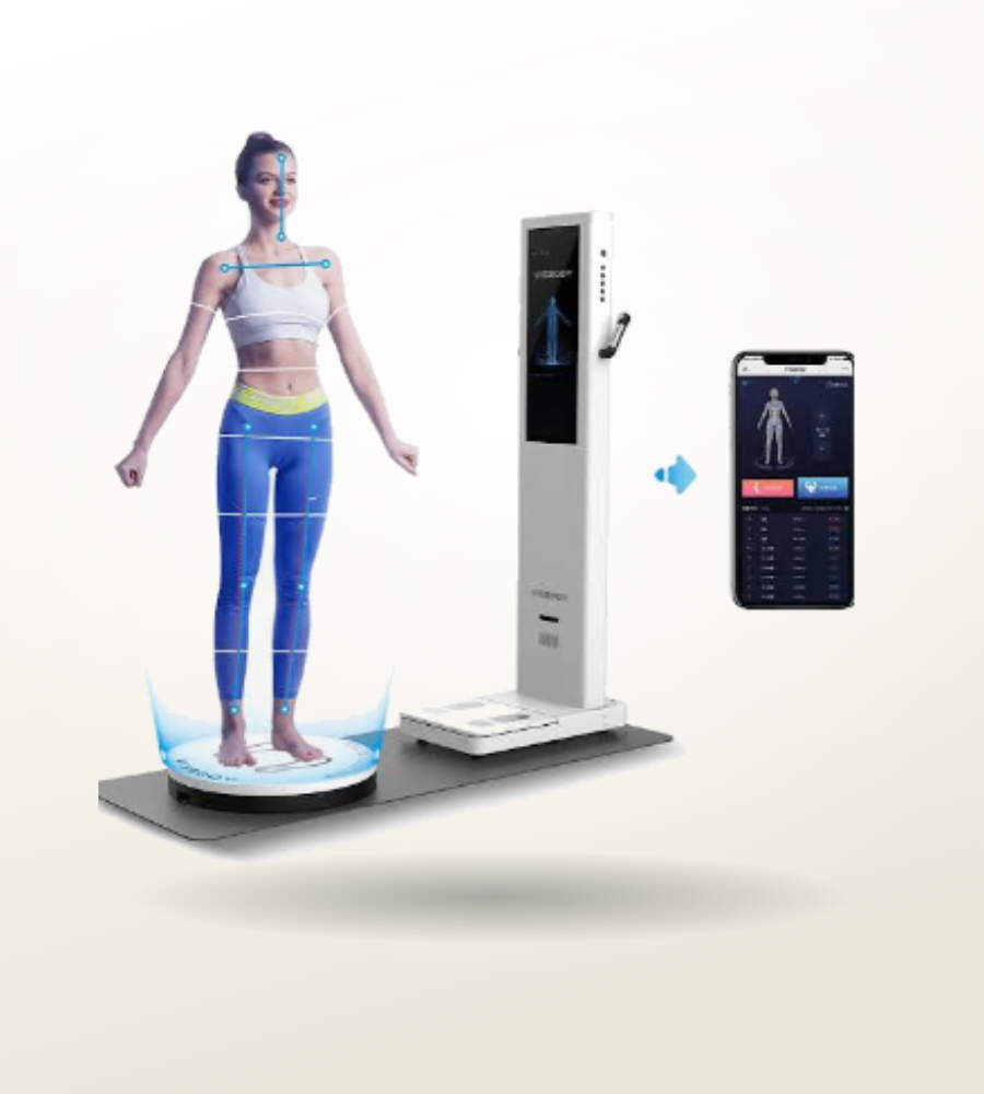Visbody, escaneamento corporal 3D com relatório de composição e postura